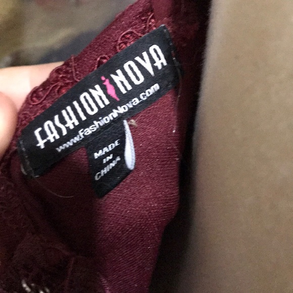 Fashion Nove burgundi dress large - Picture 3 of 6